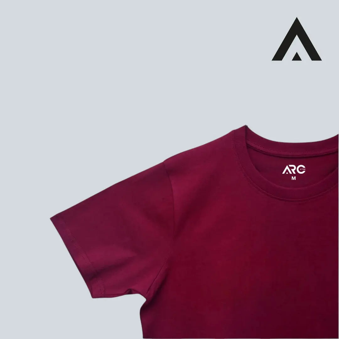 Maroon Regular Fit Tee Arc Attire